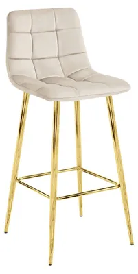 Immagine prodotto di Sgabello alto Arceto in velluto beige e gambe dorate