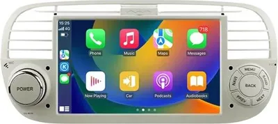 Immagine prodotto di Autoradio con Bluetooth e CarPlay per Fiat 500 (2007-2015) - Compatibile con Apple e Android - Impianto stereo con sistema di navigazione - 2 GB di RAM, 32 GB di memoria interna, display da 7 pollici