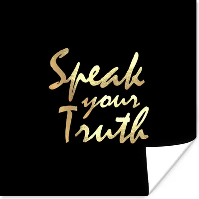 Produktbild von MuchoWow® Poster Zitat - Wahrheit - Gold 100x100 cm - Babyzimmer