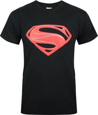 Produktbild von Superman offizielles Herren Man Of Steel Red Logo T-Shirt NS4963 (S) (Schwarz)