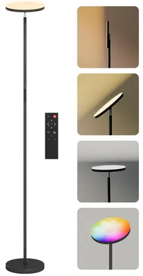 Produktbild von HOMCOM RGB Stehlampe mit drehbarem Kopf, moderne Standlampe, Schwarz