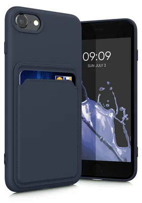 Produktbild von kwmobile Handyhülle für Apple iPhone SE (2022) / SE (2020) / 8 / 7 Hülle mit Kartenfach - TPU Case - Kabelloses Laden - Schutzhülle Cover in
