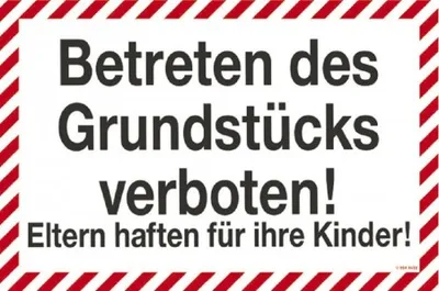 Produktbild von Verbotsschild - Betreten Grundstück verboten - 308632 - Gr. ca. 30 x 20cm