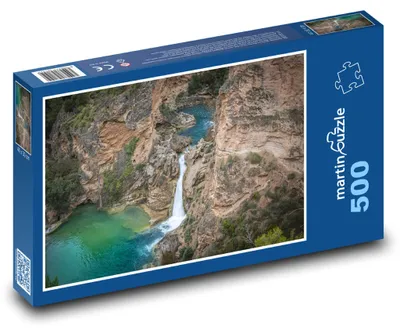 Produktbild von martinpuzzle - Puzzle 500 Teile - Fluss - Wasserfall, Berg