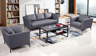 Obrázek produktu pro Kožená Sedací Souprava 3+1+1 Místná Čalouněná Designová Pohovka