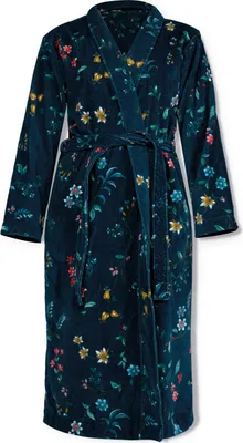 Produktbild von Pip Studio Bademantel Les Fleurs Farbe Dunkelblau, Größe M