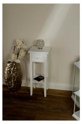 Produktbild von MyFlair Telefontisch, MDF, Paulownia, Weiß, 25 x 25 x 67 cm