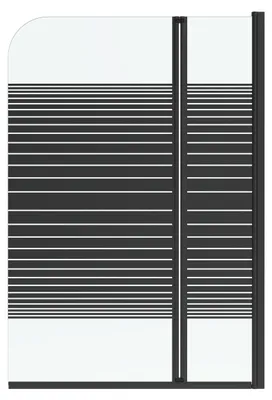 Immagine prodotto di Pannello divisorio per vasca da bagno, dimensioni 100x140 cm, composto da 2 elementi, colore nero, materiale: alluminio, vetro temperato