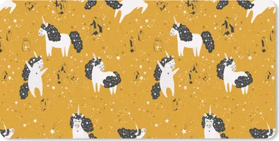 Produktbild von MuchoWow® Schreibtischunterlage Mädchen - Einhorn - Sterne - Muster - Mädchen - Kinder - Kinder - Kind 80x40 cm - XXL Mauspad - Gaming Mauspad