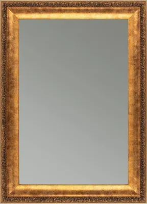 A rectangular mirror with an ornate, antique-style gold and bronze frame.