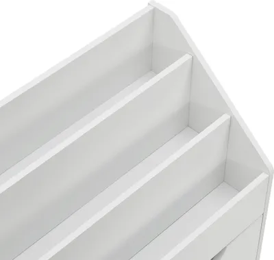 Produktbild von Juskys Kinder Bücherregal mit 3 Fächern & Spielzeugkiste - Holz Regal Weiß - 63x30x70 cm BTH - Aufbewahrung von Büchern & Spielzeug im Kinderzimmer