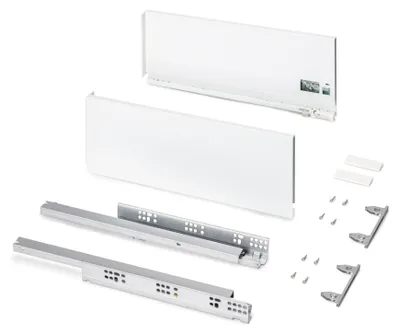 Immagine prodotto di Cassetto esterno Protone 30 kg -  guide a estrazione totale e chiusura ammortizzata -  altezza 178 mm -  profondità 450 mm -  acciaio -  verniciato in bianco