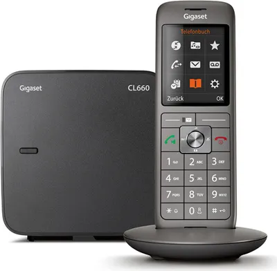 Produktbild von Gigaset CL660, Analoges/DECT-Telefon, Kabelloses Mobilteil, Freisprecheinrichtung, 400 Eintragungen, Anrufer-Identifikation, Weiß