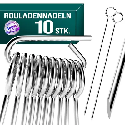 Productafbeelding van Rouladenaald roestvrij staal met handgreep - 10 stuks - 10 cm