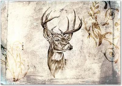 Produktbild von Tulup® Leinwandbild - 100x70 cm - Wandkunst - Drucke auf Leinwand - Leinwanddruck  - Tiere - Beige - Hirsch