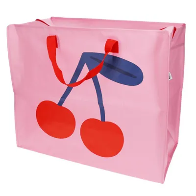 Produktbild von XXL Riesentasche Large Cherry Aufbewahrungstasche mit Reißverschluss Kirsche ca. 58×28×48 cm