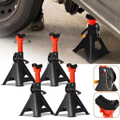 Image de Peviasot, 4 supports de levage, capacité 3 tonnes, supports de maintien pour voitures, réglables en hauteur de 285 à 430 mm, avec goupille de sécurité, pour voitures, SUV et véhicules utilitaires, adaptés pour les garages