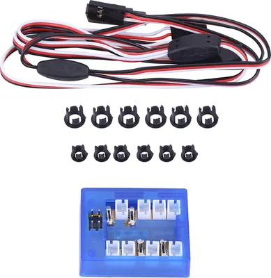 Zdjęcie produktu dla zestaw oświetlenia 12 LED Symulacja migających świateł Lampy RC Akcesoria do samochodów 1/10 RC