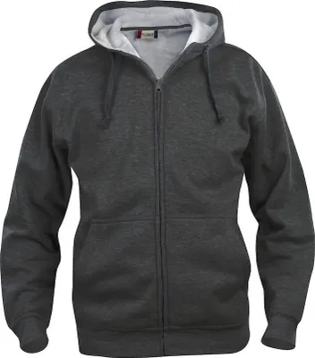 Image de Clique - Hoodie "Basic" avec fermeture éclair sur toute la longueur pour hommes UB102 (XL) (Anthracite chiné)