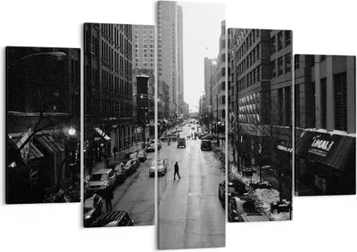 Produktbild von Bild auf Leinwand - Leinwandbild - Stadt Straße Haus - 150x100cm - Wand Bild - Wanddeko - Leinwanddruck - Bilder - Kunstdruck - Wanddekoration - Leinwand bilder - Wandkunst - EA150x100-3688