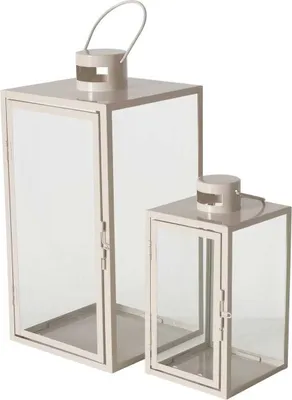 Produktbild von Laterne aus Metall ARANIA, beige, 2er-Set