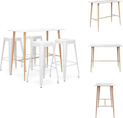 Produktbild von vidaXL 5-tlg. Bar-Set Weiß -  Essgruppen