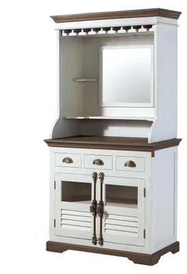 Produktbild von MASSIVMOEBEL24.DE Bar Mango 98x51x190 weiß lackiert TOULOUSE #105