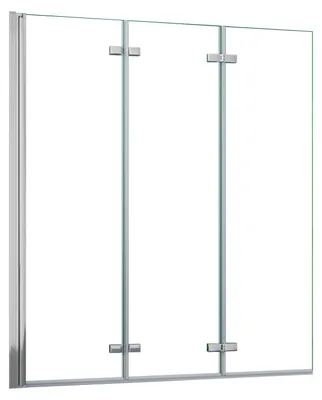 Produktbild von Duschspa 130x140cm Badewanneaufsatz 3-teilig Faltwand 6mm ESG Nanoglas Duschwand