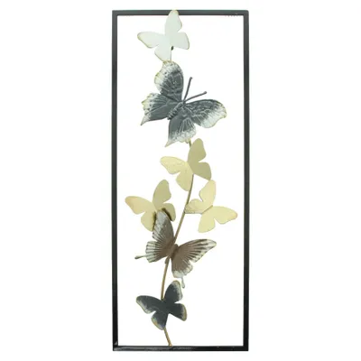 Produktbild von Wand-Deko "Schmetterlinge", Metall, 20 x 50 cm