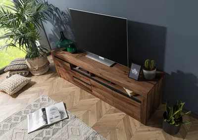 Produktbild von MASSIVMOEBEL24 TV-Board Wild-/ Zerreiche 185x45x55 tabacco brown geölt MONTREUX  #330