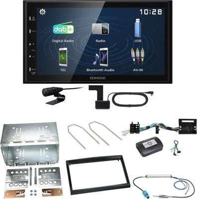 Produktbild von Kenwood DMX129DAB DAB+ Bluetooth USB Einbauset für Citroen C2 C3 Berlingo Jumpy