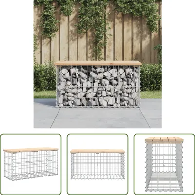 Immagine prodotto di The Living Store Panchina da giardino Gabion 83x31,5x42 cm in legno di pino massiccio