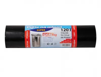 Produktbild von Pytel na odpad SUPER PEVNÝ 70x110cm 120l 70 mic 15ks