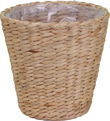 Produktbild von Übertopf Wasserhyazinthe rund konisch 19x16cm natur, foliert