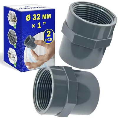 Verbindungsmuffe Ø 32 mm x 1 Zoll, Innengewinde, 2 Stück