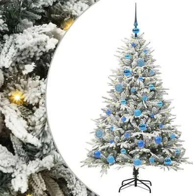 Produktbild von vidaXL Künstlicher vorbeleuchteter Weihnachtsbaum mit Kugelset Grün