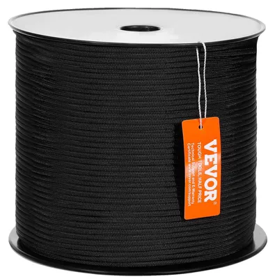 Obrázok produktu pre VEVOR Opletené nylonové lano, 3/16 palca x 1000 stôp, 32 prameňov, pevnosť v pretrhnutí 720 libier, vonkajšie horolezecké lano, horolezecké lano na skalnú turistiku, kempovanie, hojdanie, zlaňovanie, záchranu