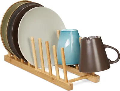 Image de Égouttoir à assiettes en bambou
