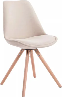 Produktbild von In And OutdoorMatch Besucherstuhl Eulah - Cremefarbener Stoffstuhl - 1er Set - Mit Rückenlehne - Konferenzstuhl - Sitzhöhe 45cm