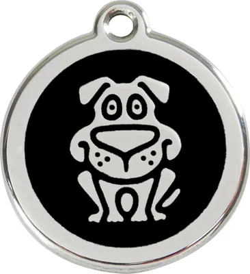 Produktbild von RedDingo Hundemarke mit individueller Gravur Dog schwarz, Größe: L