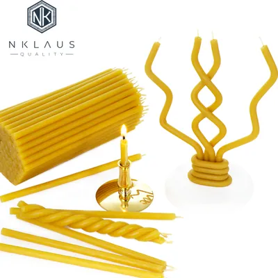 Produktbild von 50x Stabkerzen Gold Tropffrei Rußfrei dünn L 16cm Premium Paraffinwachs 36261