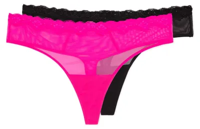 Immagine prodotto di Slip tanga da donna Smart & Sexy, realizzati in rete e pizzo, disponibili in confezione multipla