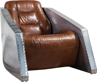 Immagine prodotto di Ledersessel Flugzeug Design Clubsessel Leder Sessel Aviator Vintage Flugzeug