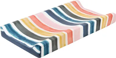 Produktbild von Weiches, atmungsaktives Blumenmuster-Tablettuch für Säuglinge (Regenbogenstreifen)
