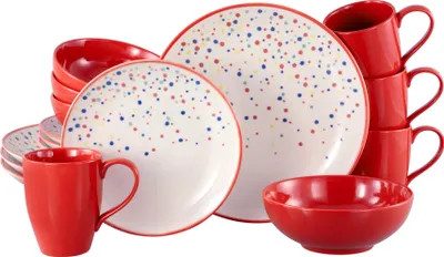 Obrázok produktu pre CreaTable, 24242, Joy červená-farebná, kombinovaná sada 16-dielna, kamenina