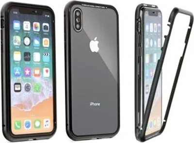 Produktbild von cofi1453 360° Magnet Slim Metall Case Schutz Tasche Handyhülle Handyschale Schutz Schwarz kompatibel mit OnePlus 7