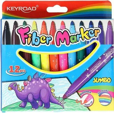 Zdjęcie produktu dla Keyroad Flamastry Fiber Marker 12 kolorów