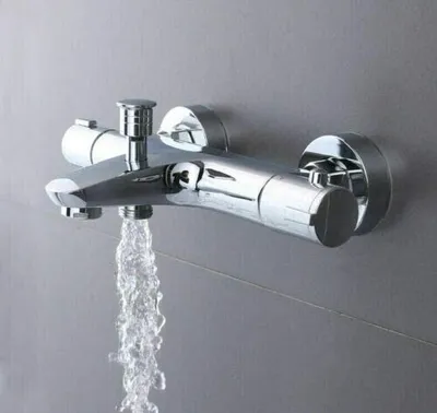 Obrázek produktu pro Termostatická sprchová baterie Koupelnová baterie Směšovací kohoutek Chromová nástěnná baterie 38°C Koupelnová baterie