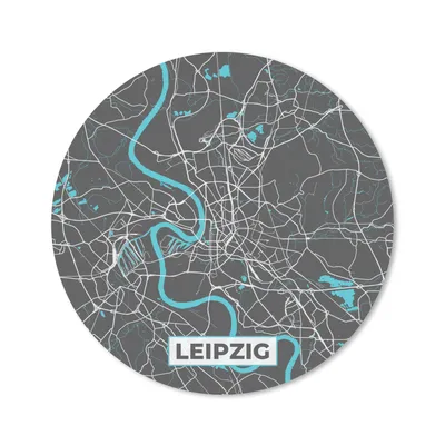 Produktbild von MuchoWow® Mauspad Mousepad Karte - Leipzig - Blau - Stadtplan - Deutschland 50x50 cm - Mousepads - Maus Mat - Pad - Mausunterlage - Vinyl