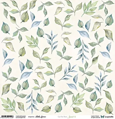 Produktbild von SCRAPandME 30x30cm einseitig Scrapbooking Papier 250g, Leaves 8